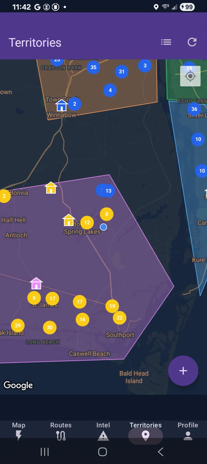 Lightning Leads territories and coverage planning view