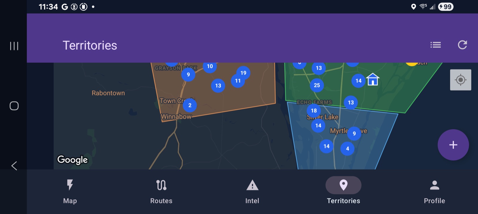Lightning Leads territory management view for solar sales teams